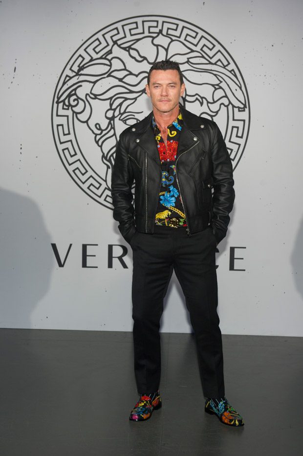 Luke Evans in Versace Fashion Show