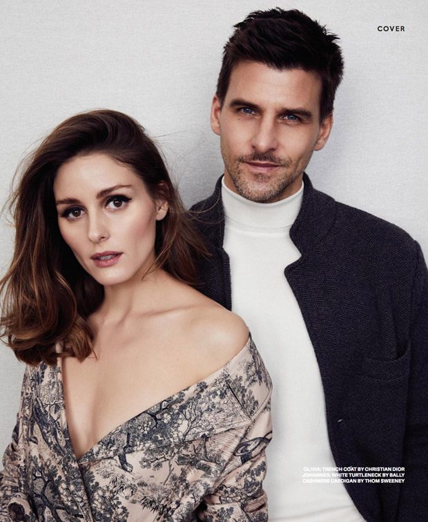 Olivia Palermo and Johannes Huebl are seen at the Louis Vuitton Store
