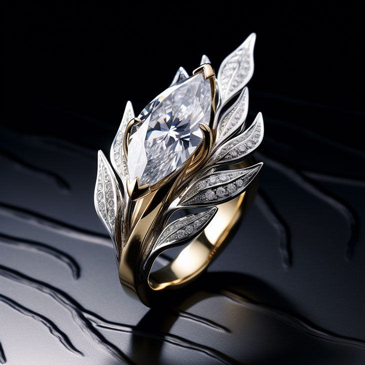 Dinny Hall 14ct White Gold Iris Tanzanite and Diamond Ring | Liberty